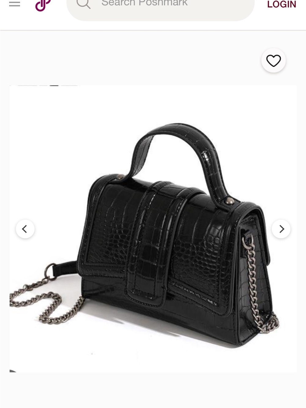 Zara Mini City Black Croc-Embossed Top Handle Shoulder Bag - Picture 2 of 12